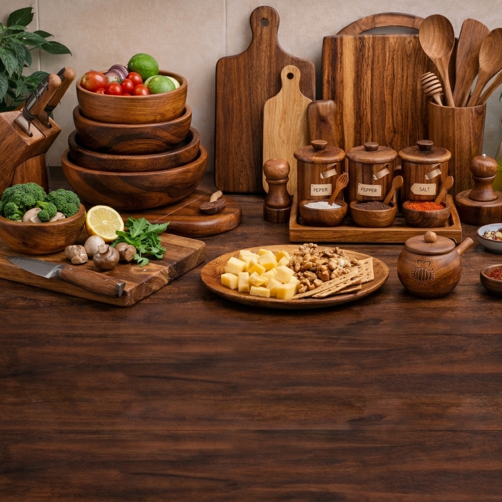 Wooden Crockery Set